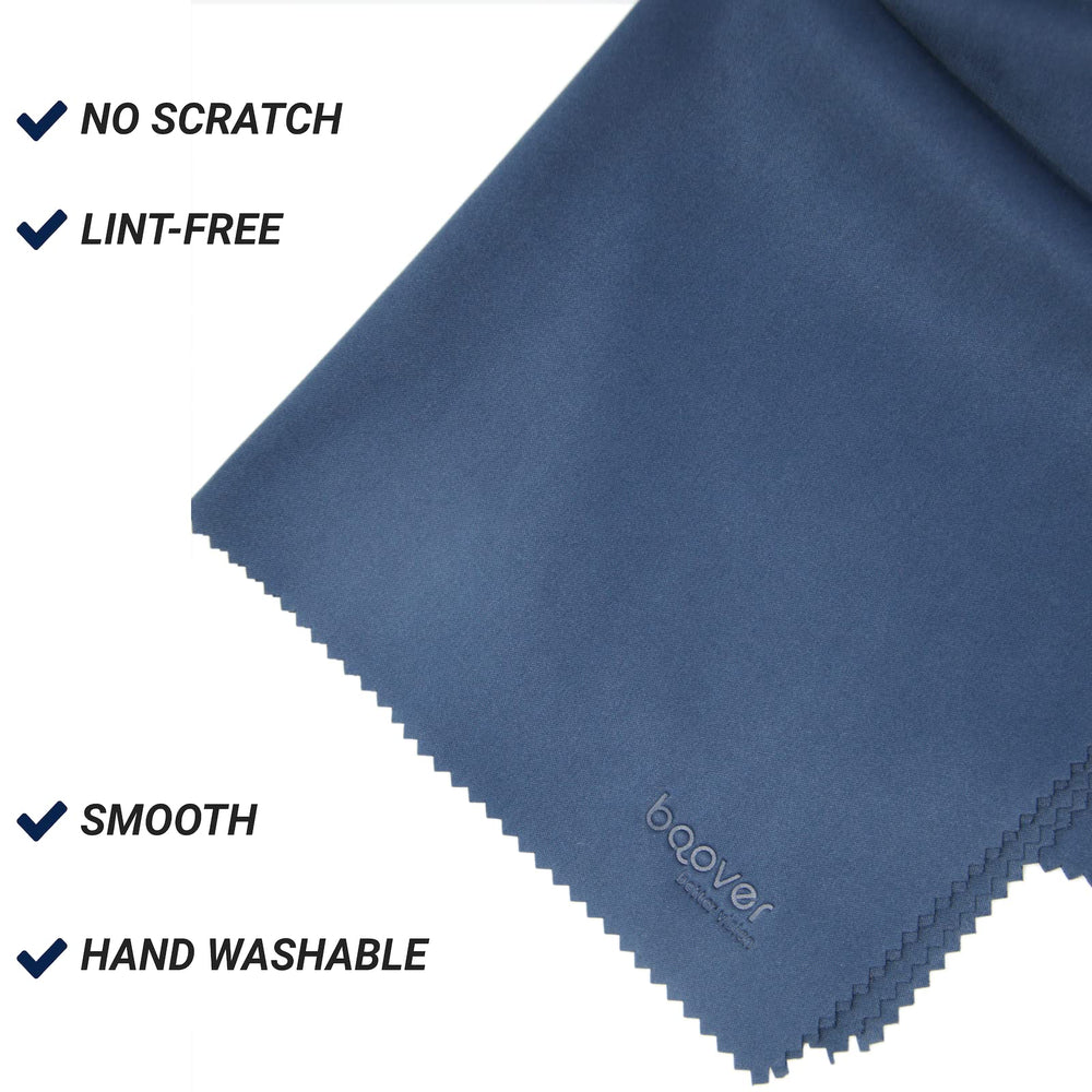 Six individually packaged blue microfiber cloths for on-the-go cleaning