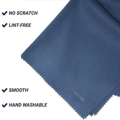 Six individually packaged blue microfiber cloths for on-the-go cleaning