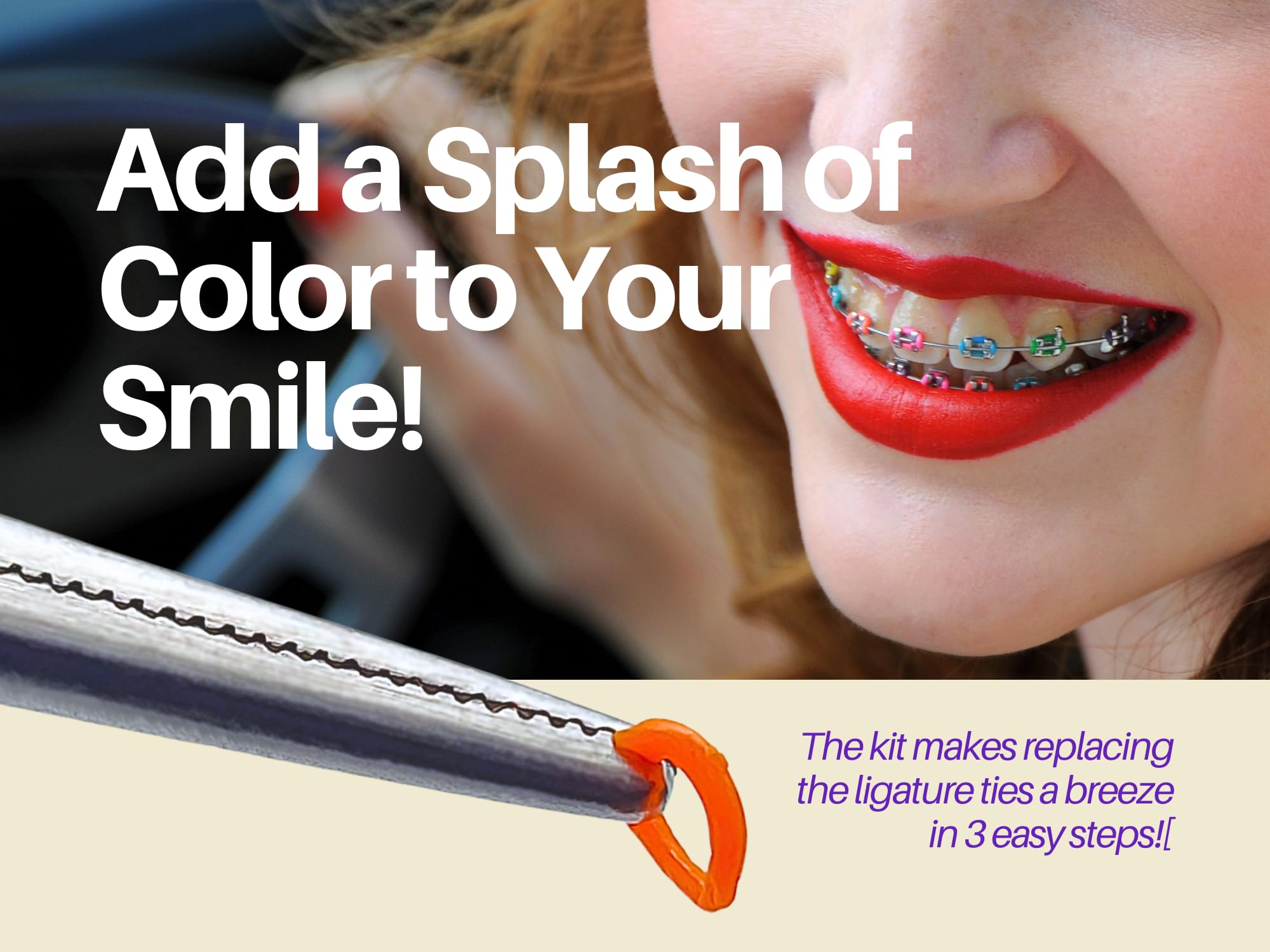 Colorful ligature ties assortment for braces