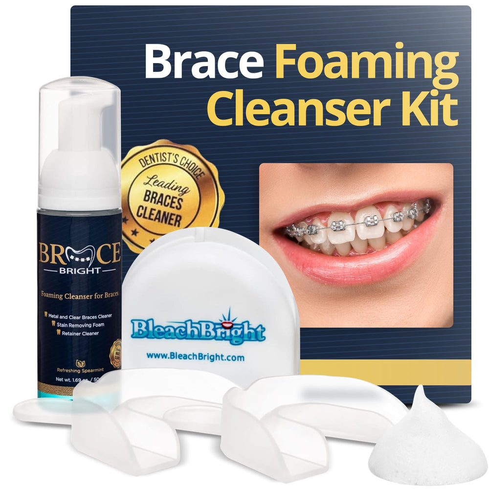 BraceBright braces cleaner foam bottle