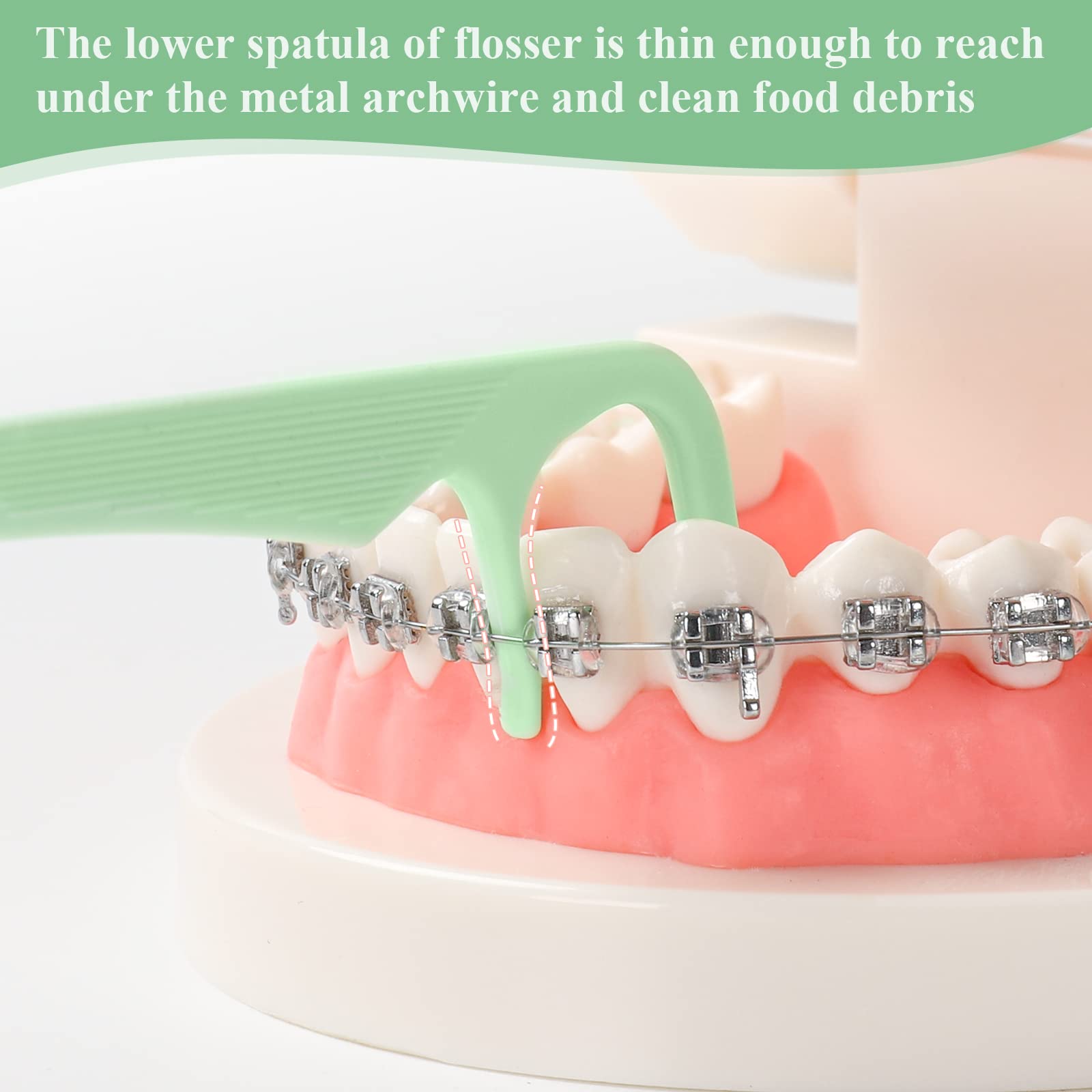 Person using braces flossers for easy flossing with braces