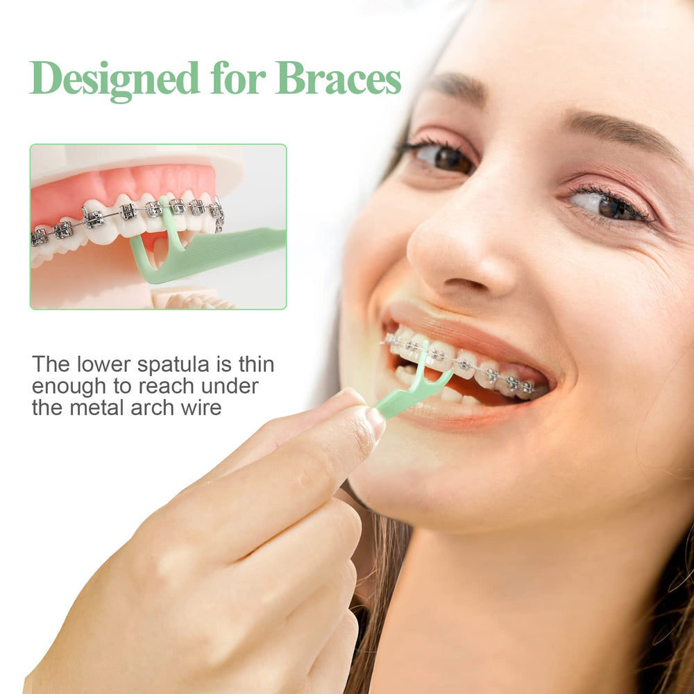 Braces-friendly flossers designed to fit under arch wires