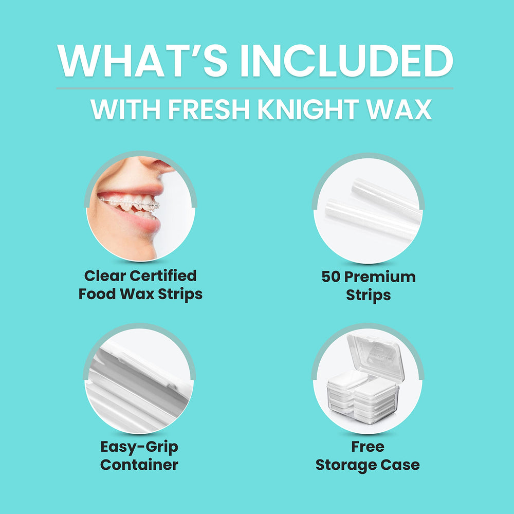 Close-up of white unscented dental wax strips
