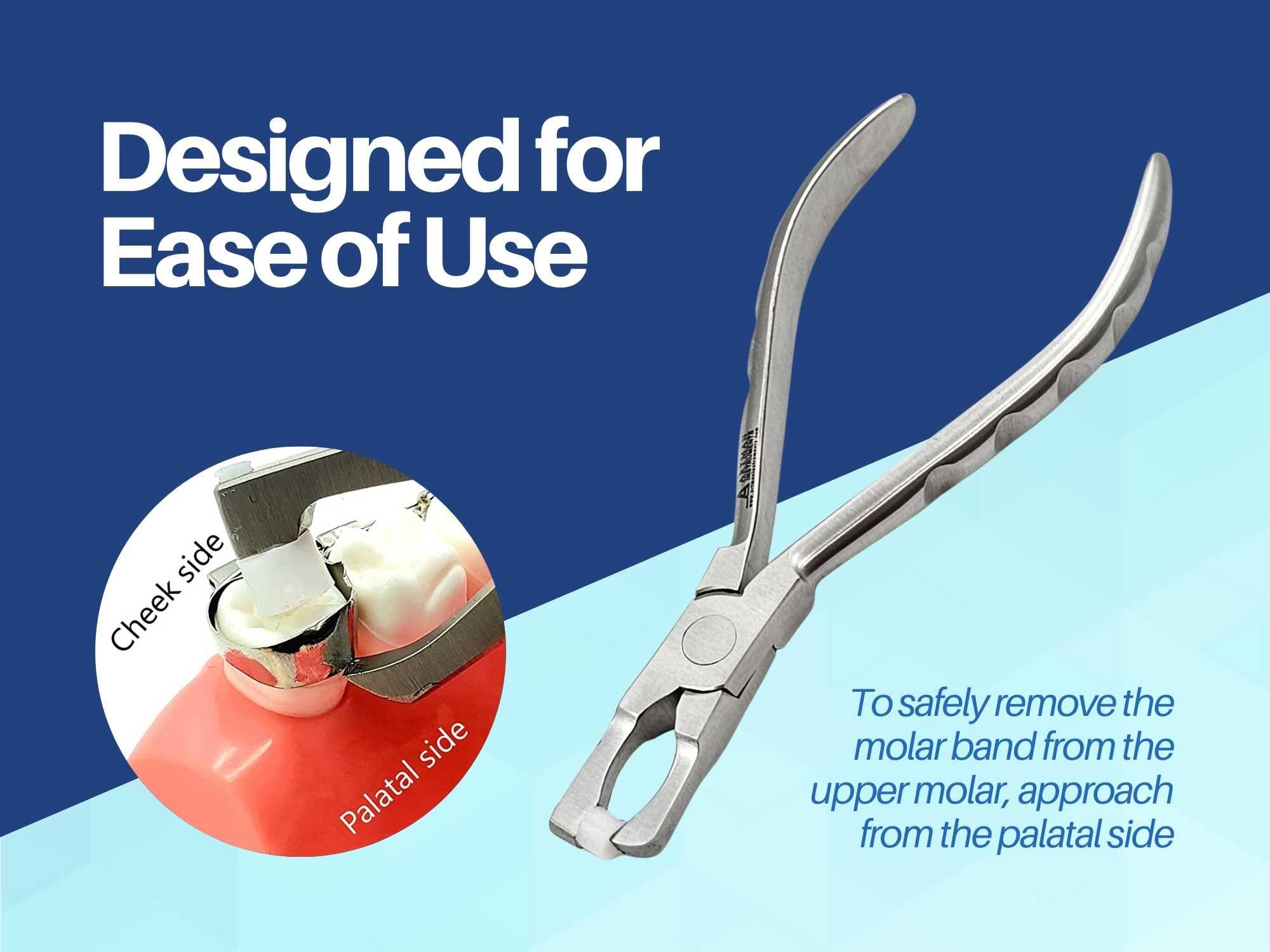 Back teeth access with improved visibility