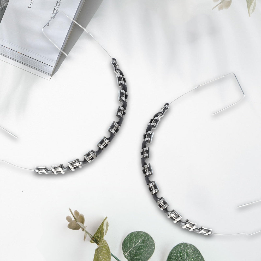 Brackets, wire and glue included in black braces pretend kit