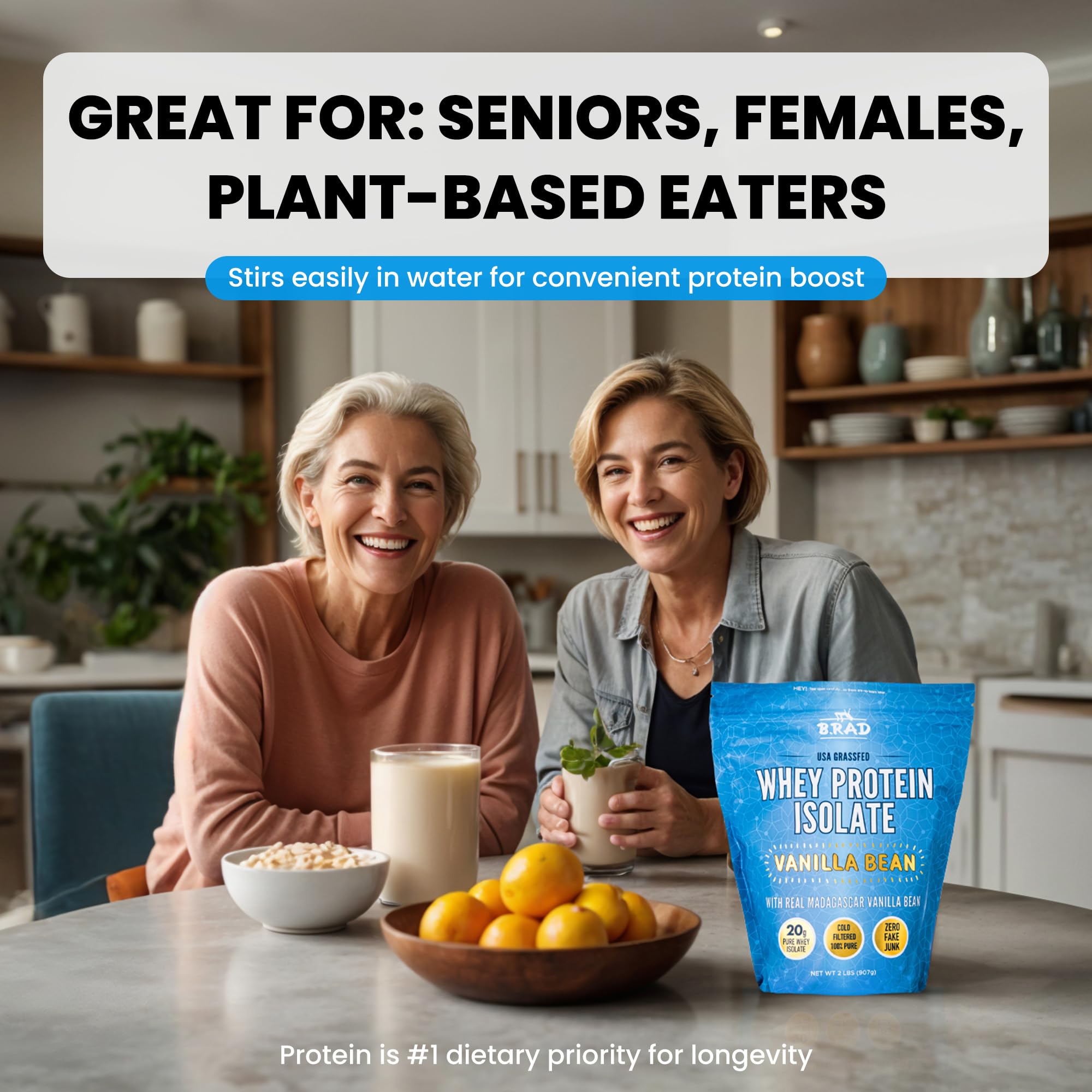 B.rad Ingredients label highlights GMO-free, soy-free, gluten-free formulation.