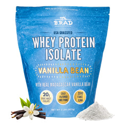 B.rad Grass Fed Whey Protein Isolate Vanilla Bean 2lb packaging