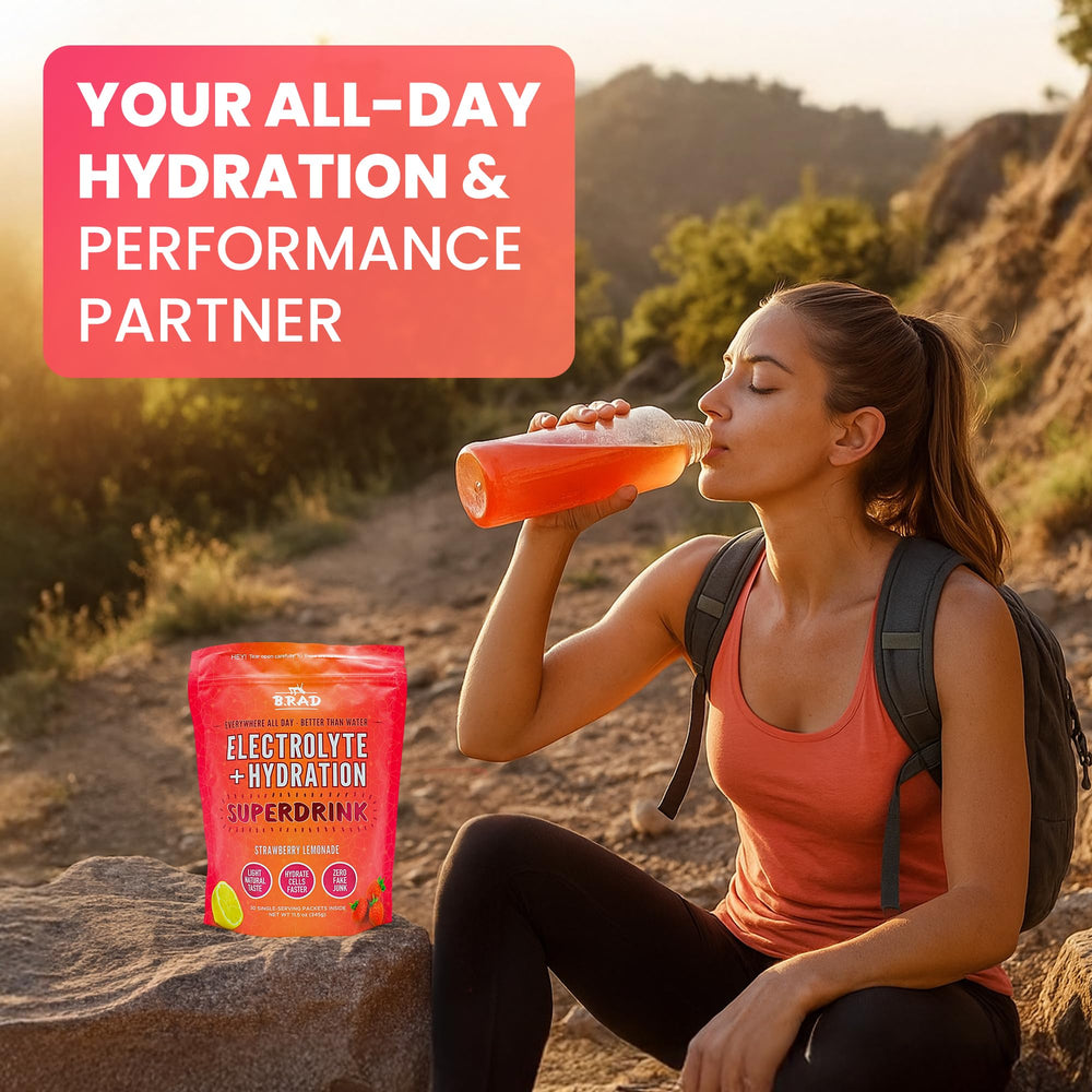 B rad Superdrink before during after workout usage visual