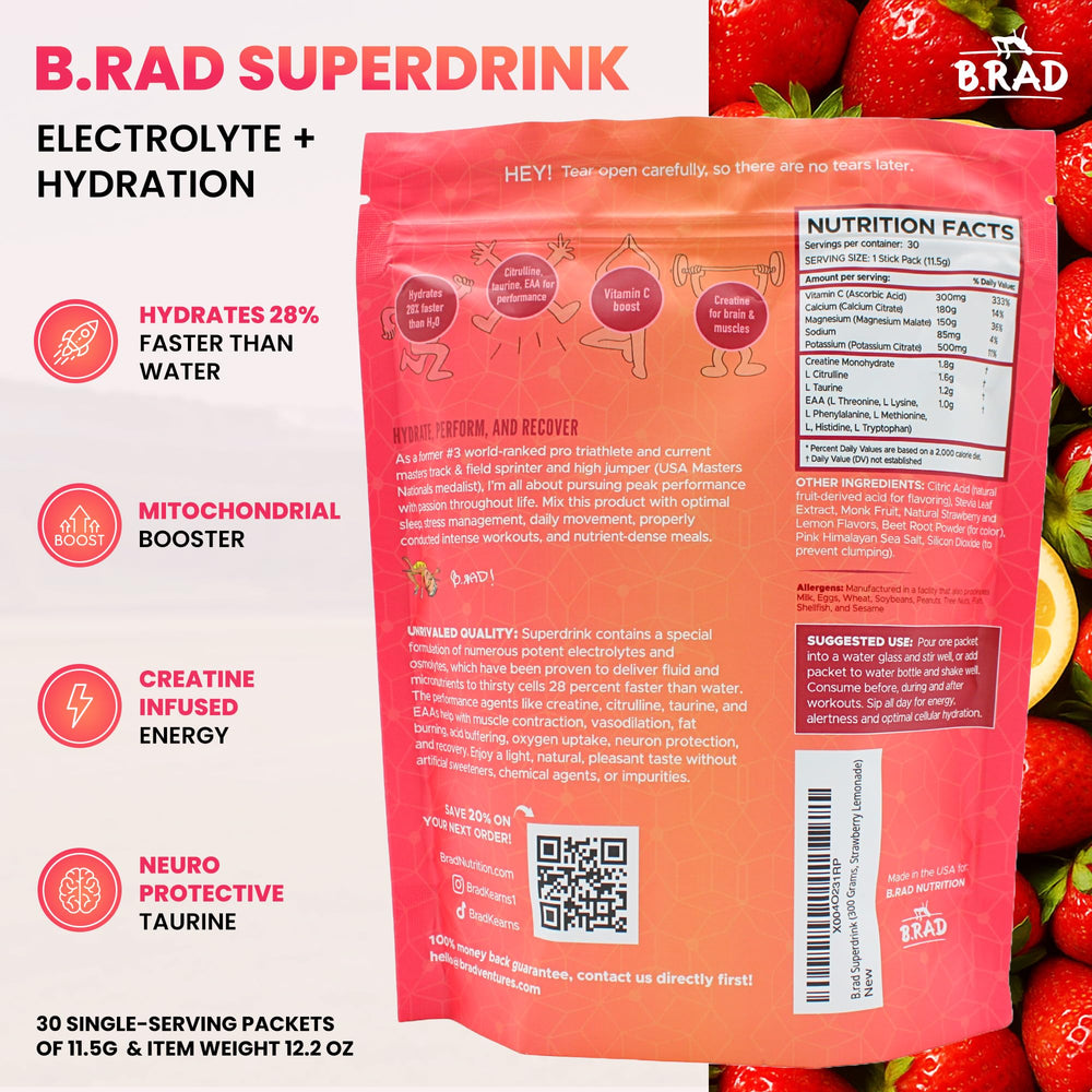 B rad Superdrink scoop measure showing precise dosing for consistent hydration