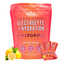B rad Superdrink tub packaging front for quick hydration and performance
