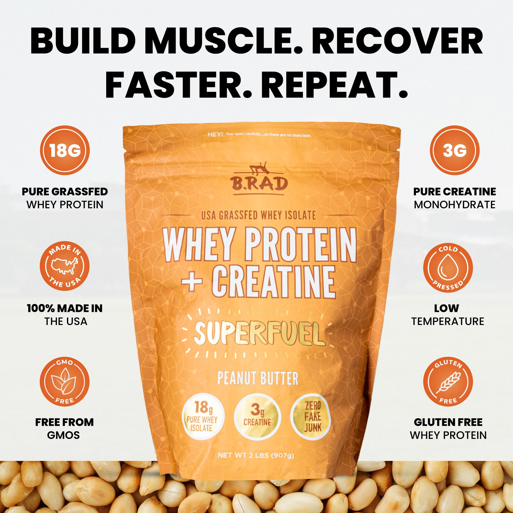 B.rad Superfuel USA-sourced dairy farms image underscores clean ingredients from Wisconsin farms.