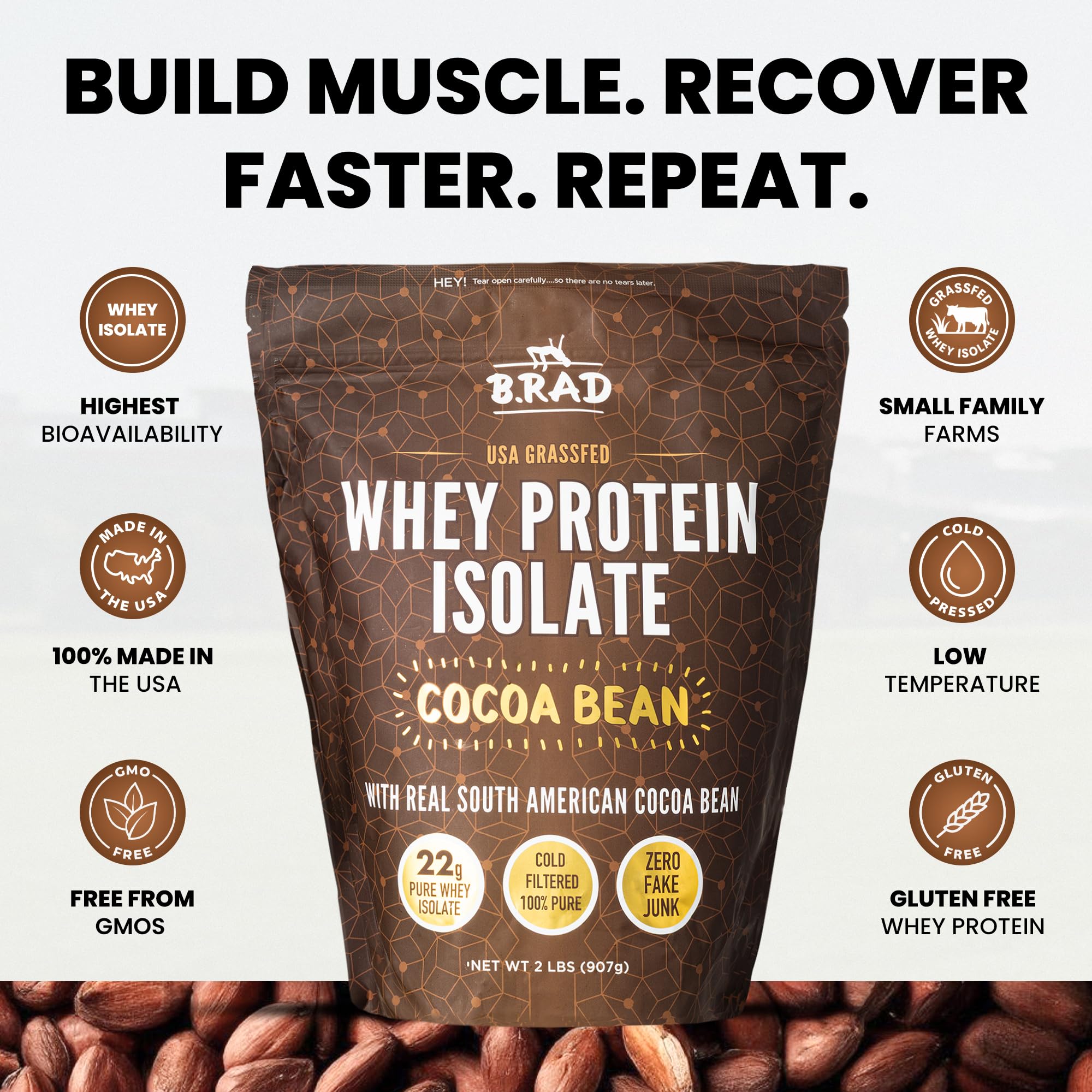 B.rad whey in a shaker demonstrates easy mixing and creamy chocolate flavor.