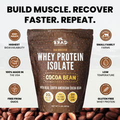 B.rad whey in a shaker demonstrates easy mixing and creamy chocolate flavor.