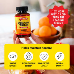 Bragg open bottle with capsules visible for easy dosing