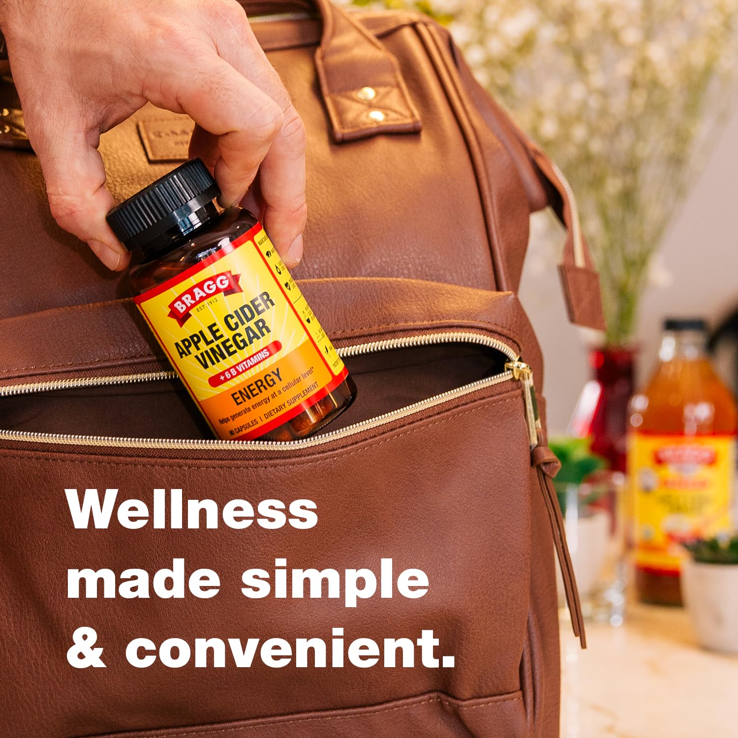 Bragg label close-up highlighting ingredients and non-GMO benefit