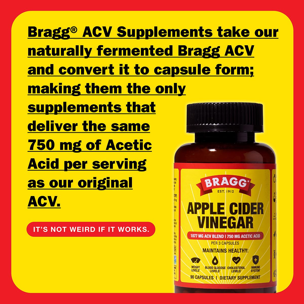 ACV capsules with immune-support graphic showing Vitamin D and Zinc