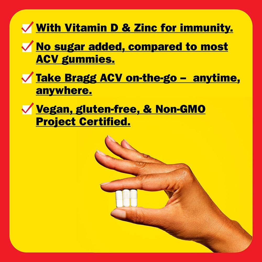 Vitamin D and Zinc with Bragg ACV capsules