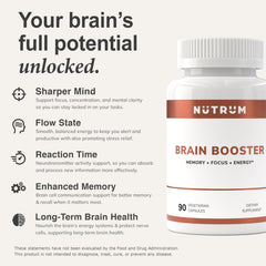 Close-up of Brain Booster capsules and packaging