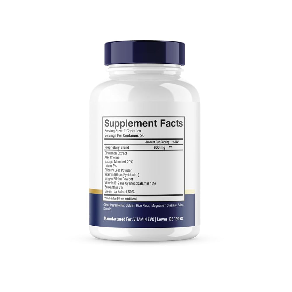 Brain Defender pills and bottle on white background