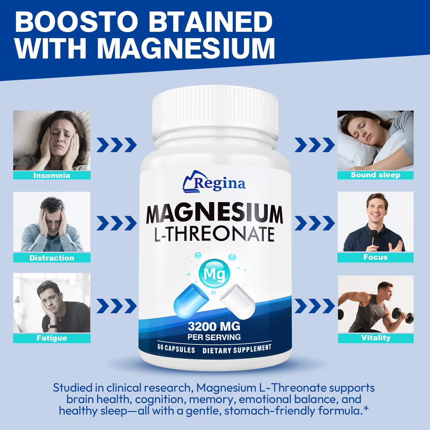 Brain focus and memory benefits graphic