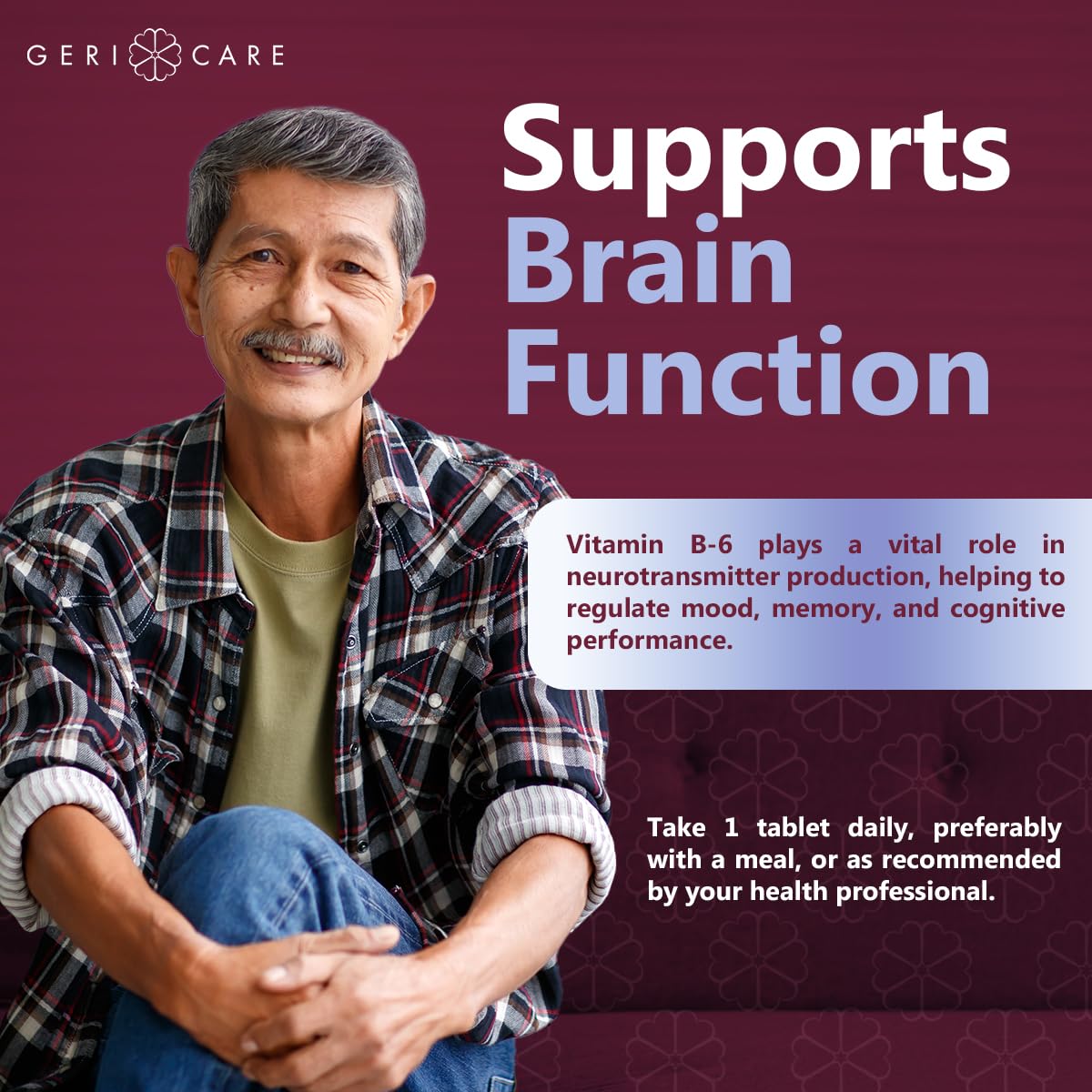 Brain health illustration highlighting Vitamin B-6 benefits