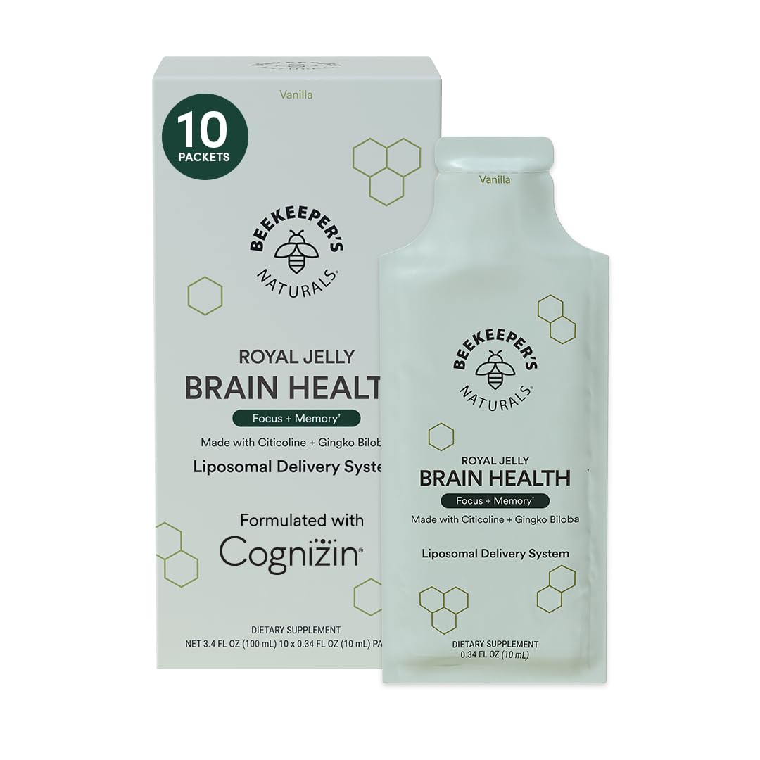 Liposomal brain health packets with vanilla flavor and royal jelly