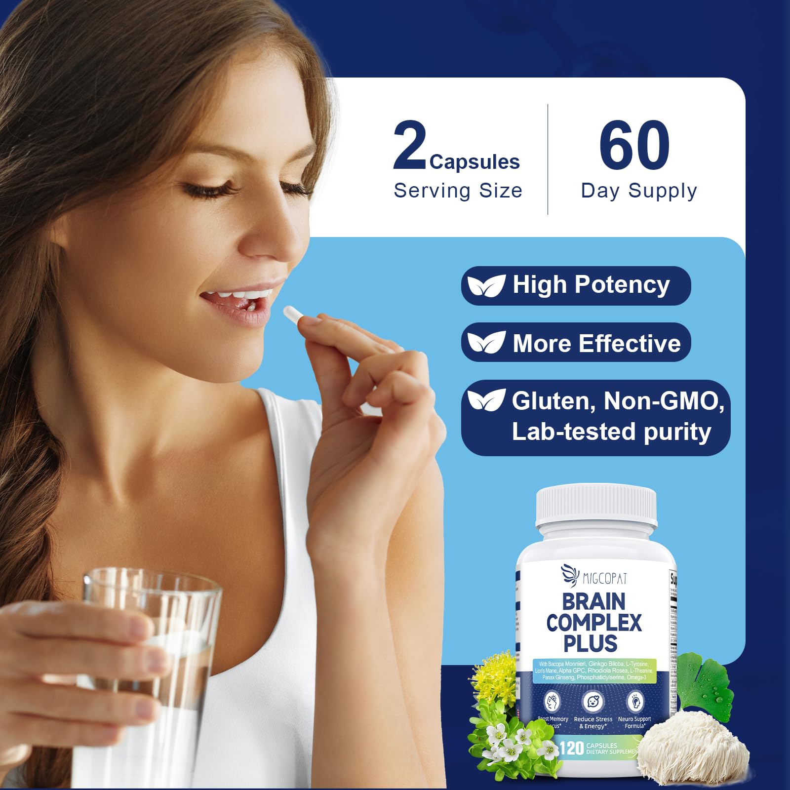 Omega-3 (DHA & EPA) capsules for brain health