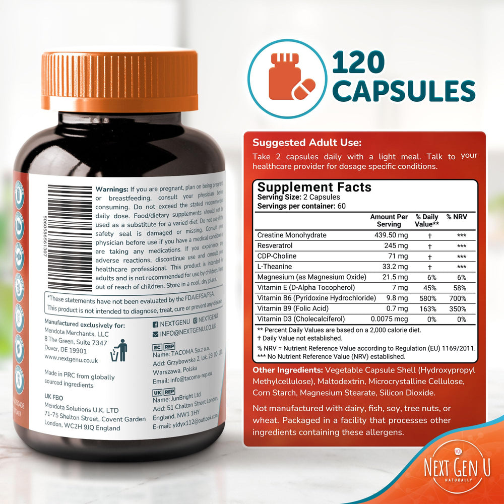 Focus imagery representing cognitive support from the supplement