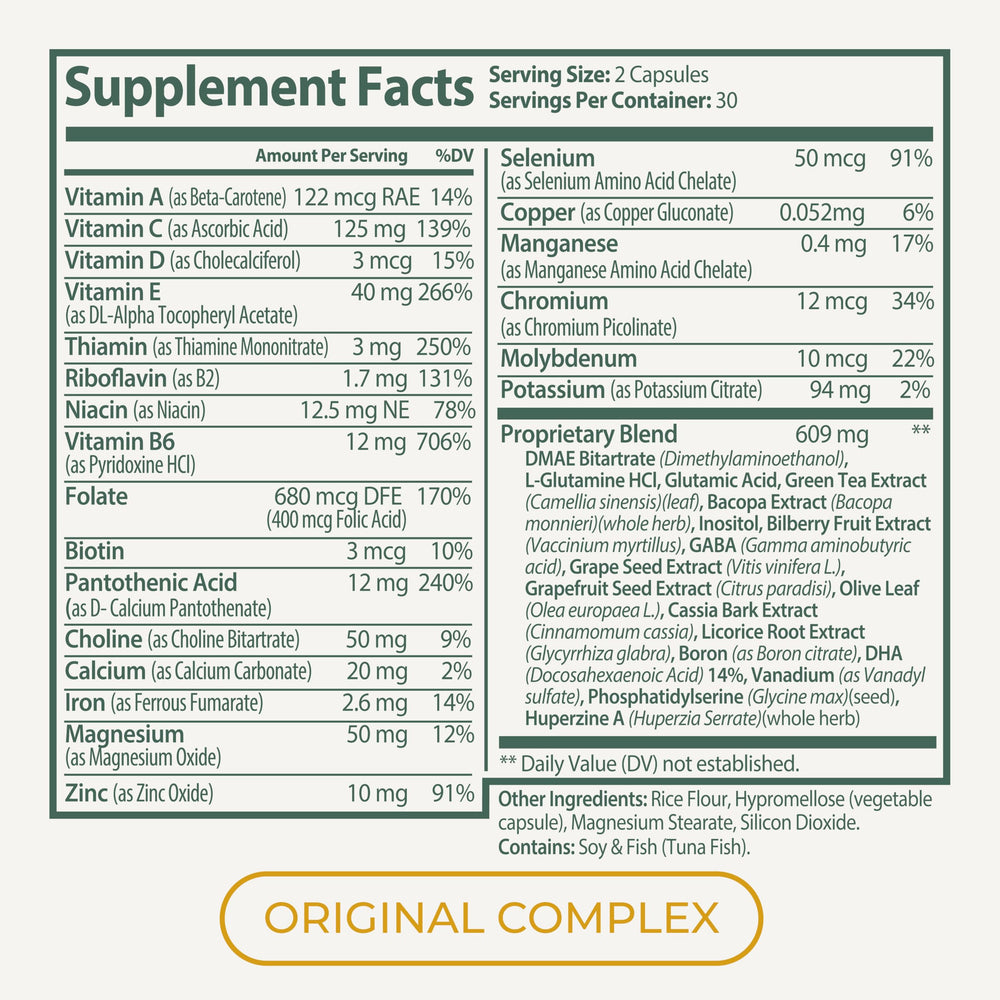 Close-up of Bacopa Monnieri and Huperzine A ingredients
