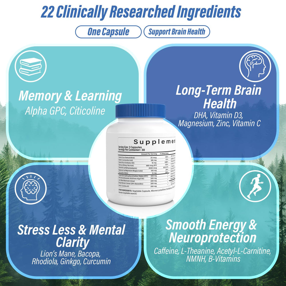Professional studying with brain health supplements for focus