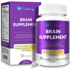 Brain supplements bottle showing 30-day supply