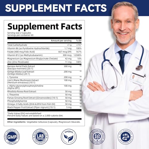 Brain health concept with neurons and cognitive energy visuals