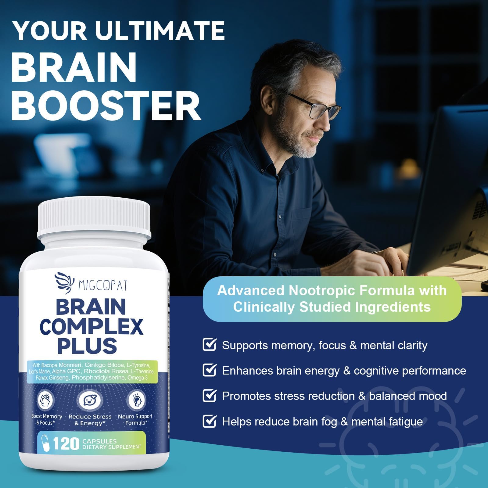 Bacopa Monnieri and Lion's Mane ingredient visuals