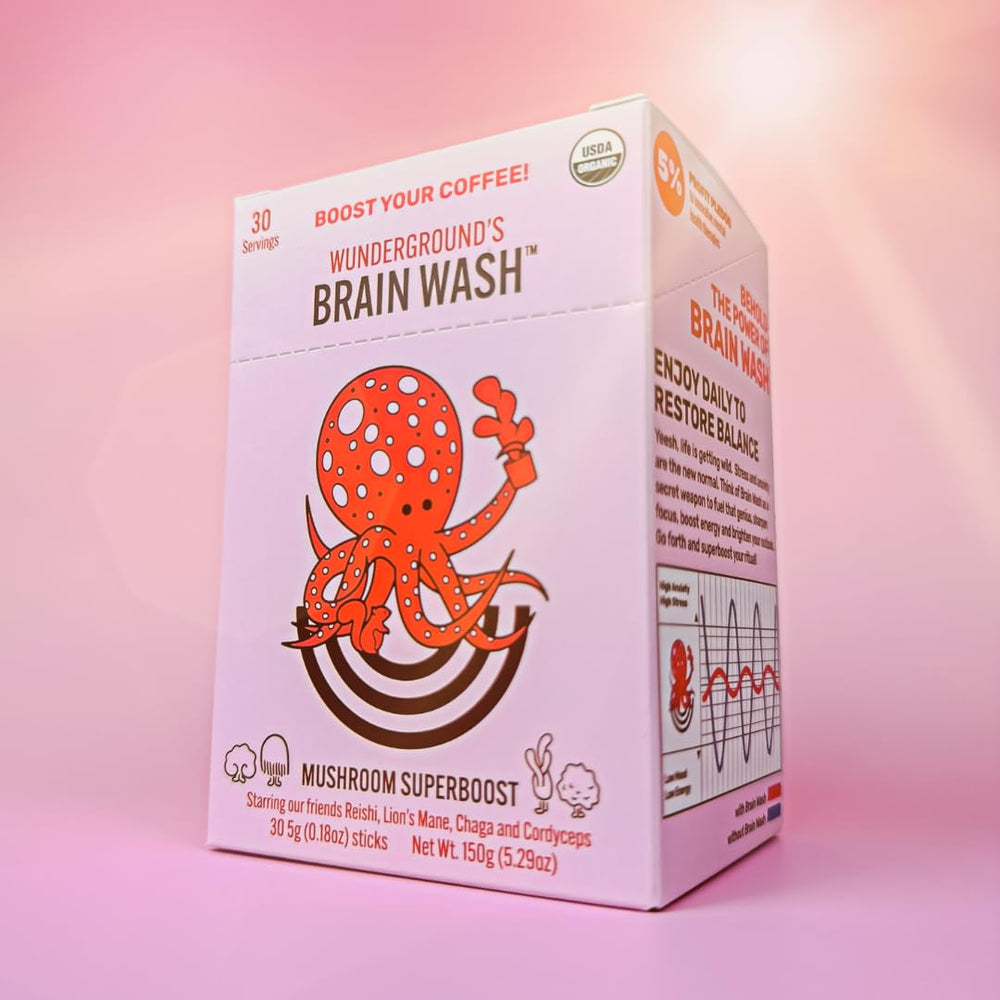 Espresso with Brain Wash added for a brain-boosting latte beverage