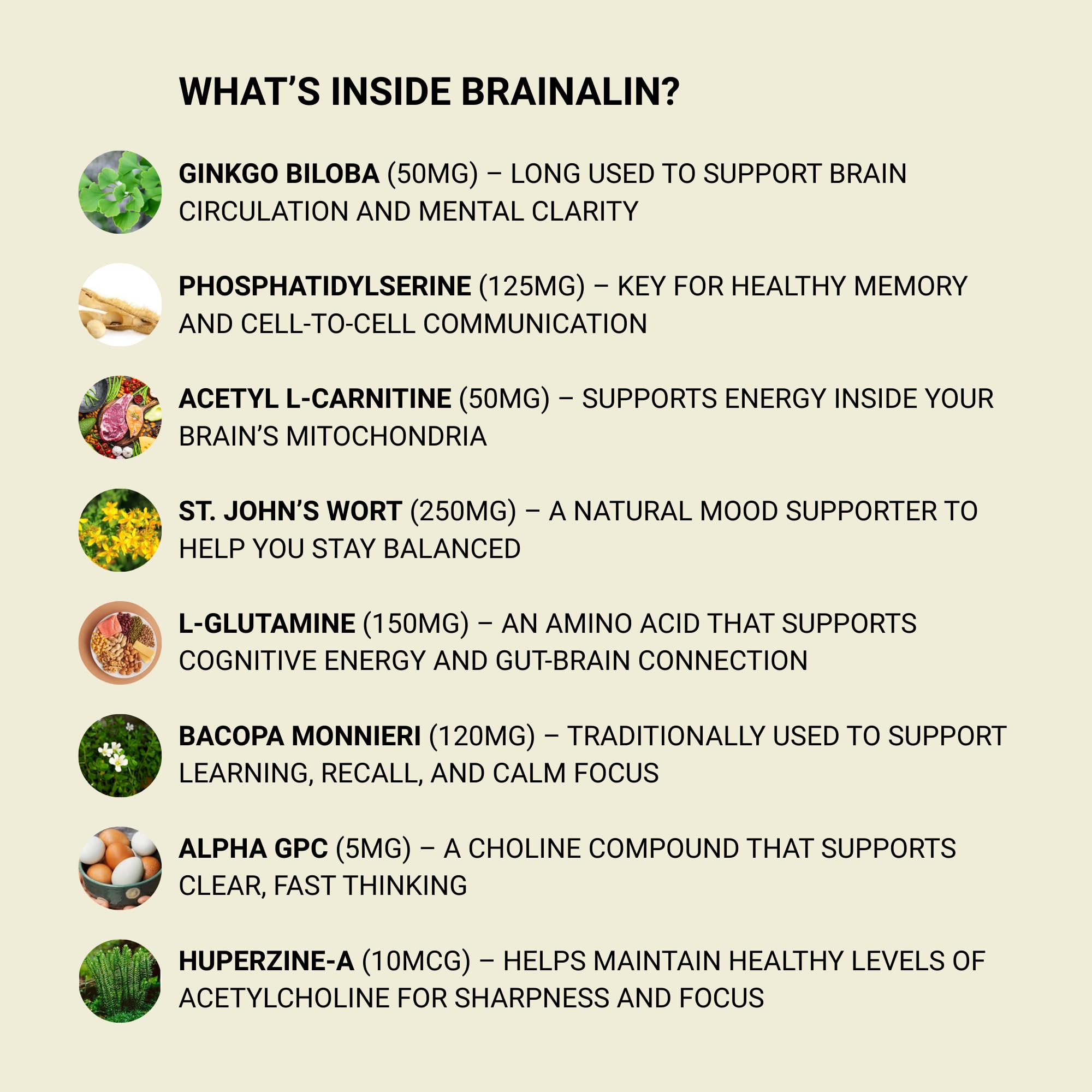 Brainalin Puridian bottle label close-up