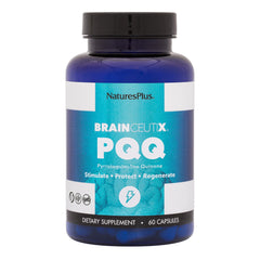 Brainceutix PQQ bottle front view with 60 vegan capsules