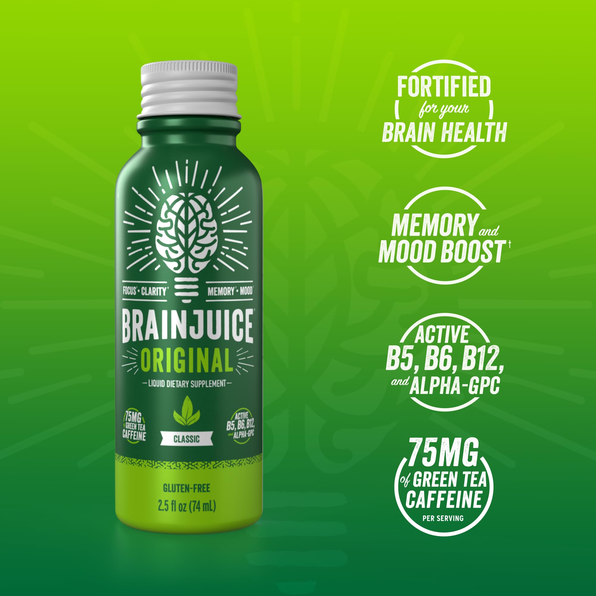 BrainJuice 12-pack box image emphasizing convenient daily brain support