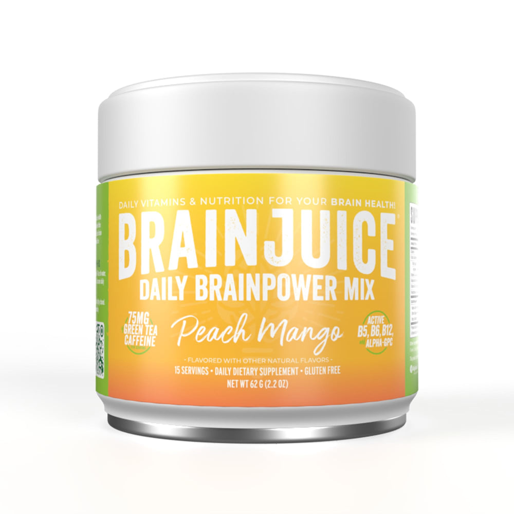 BrainJuice Peach Mango powder front view