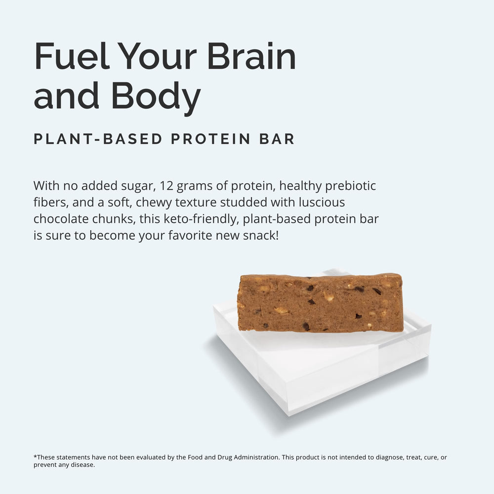 BrainMD Brain Boost bar ingredient closeup reveals pea brown rice pumpkin almond butter protein blend