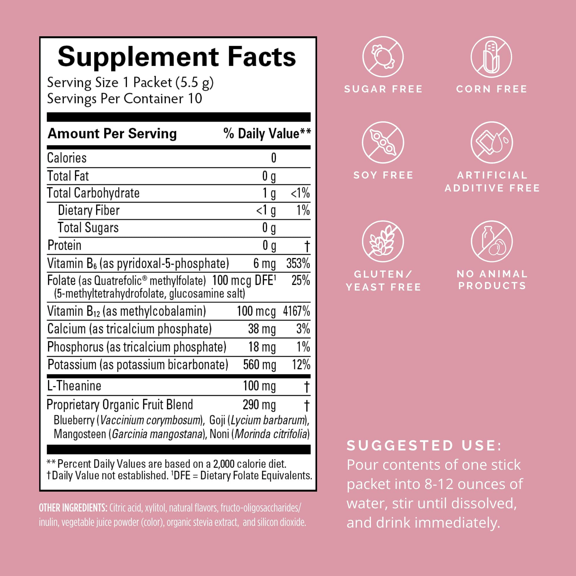 BrainMD Dr Amen berry nootropic drink packet with calm focus and mental clarity in every sip.