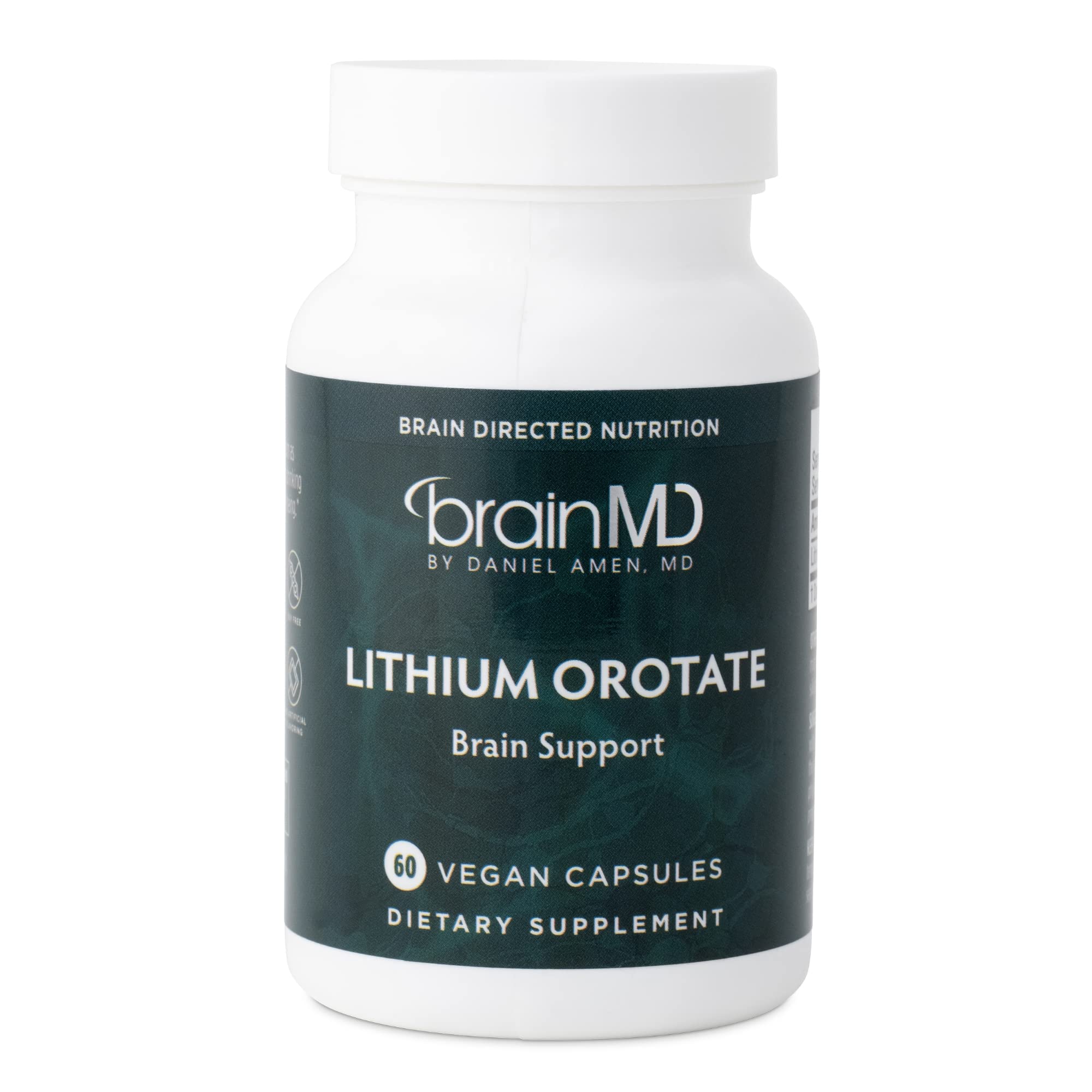 BrainMD Dr Amen Lithium Orotate bottle with 60 capsules