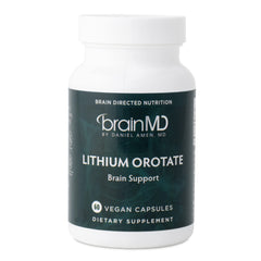 BrainMD Dr Amen Lithium Orotate bottle with 60 capsules
