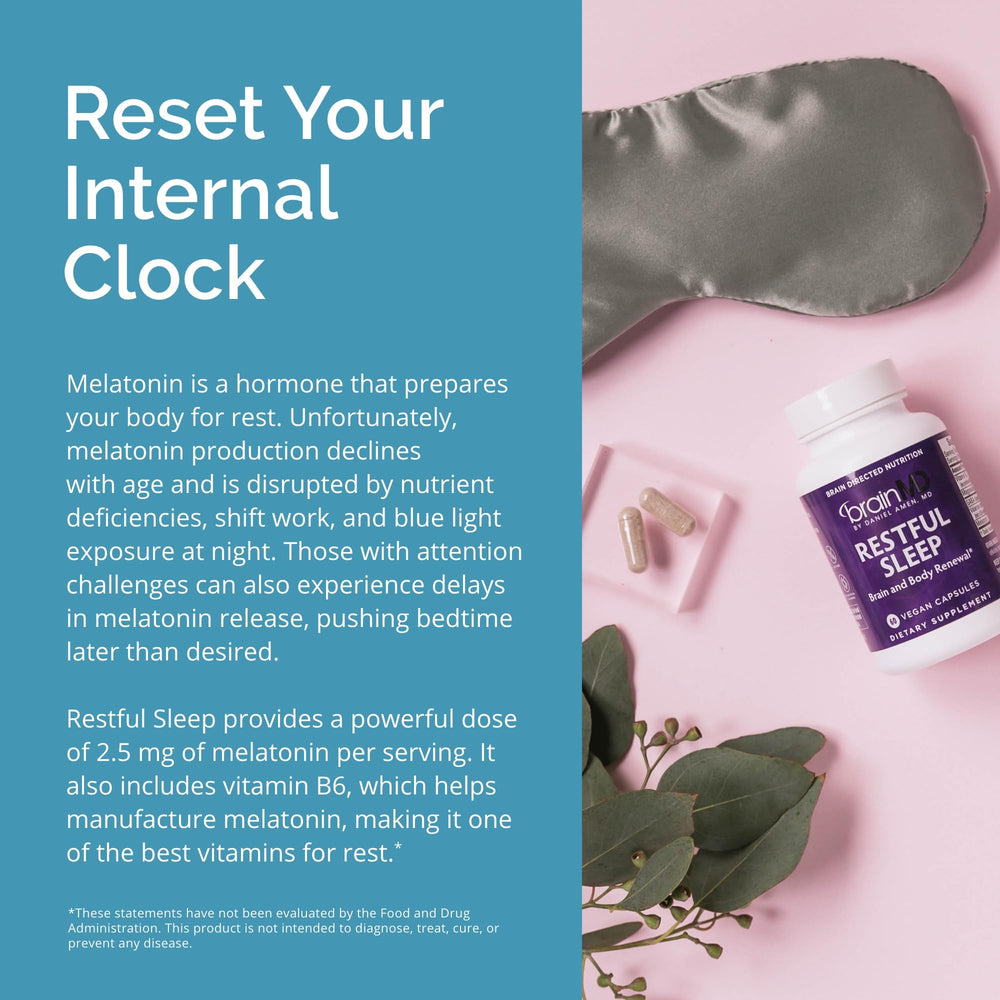 Infographic-style image showing Restful Sleep ingredients