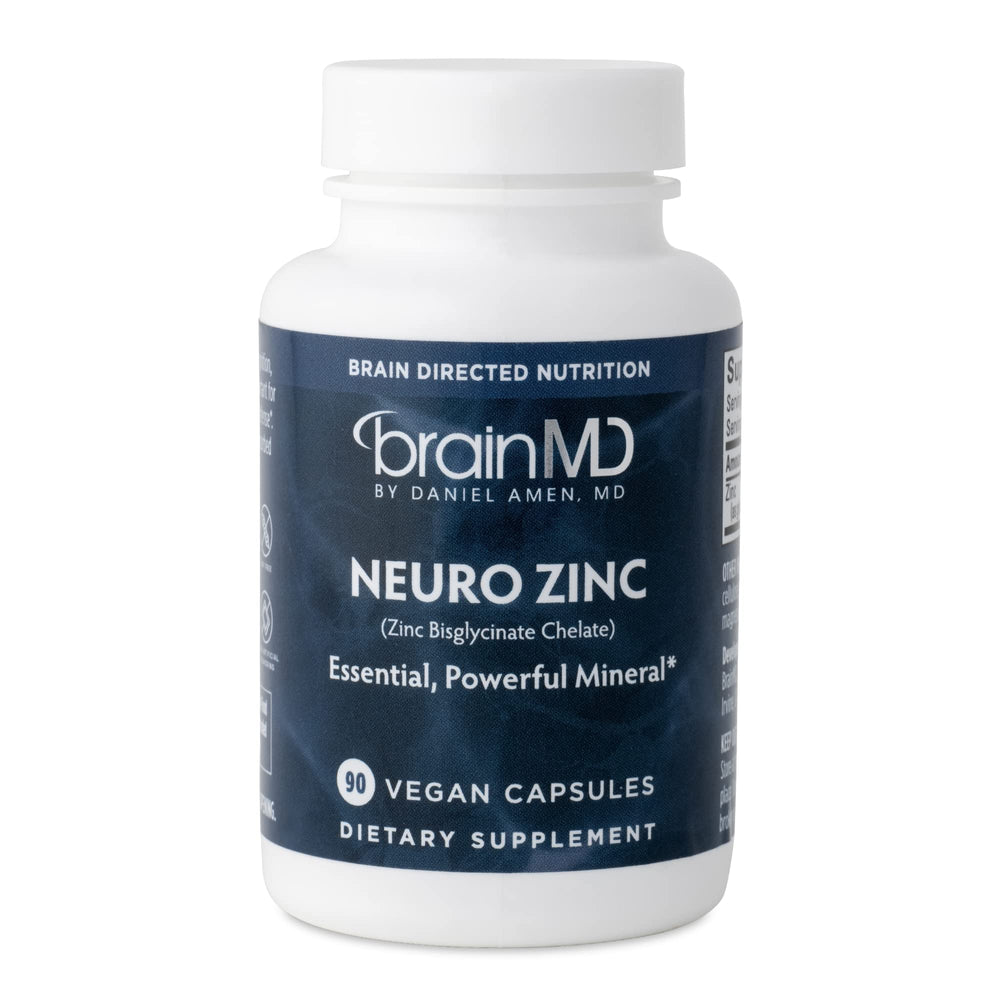 Front view of BrainMD Neuro Zinc bottle