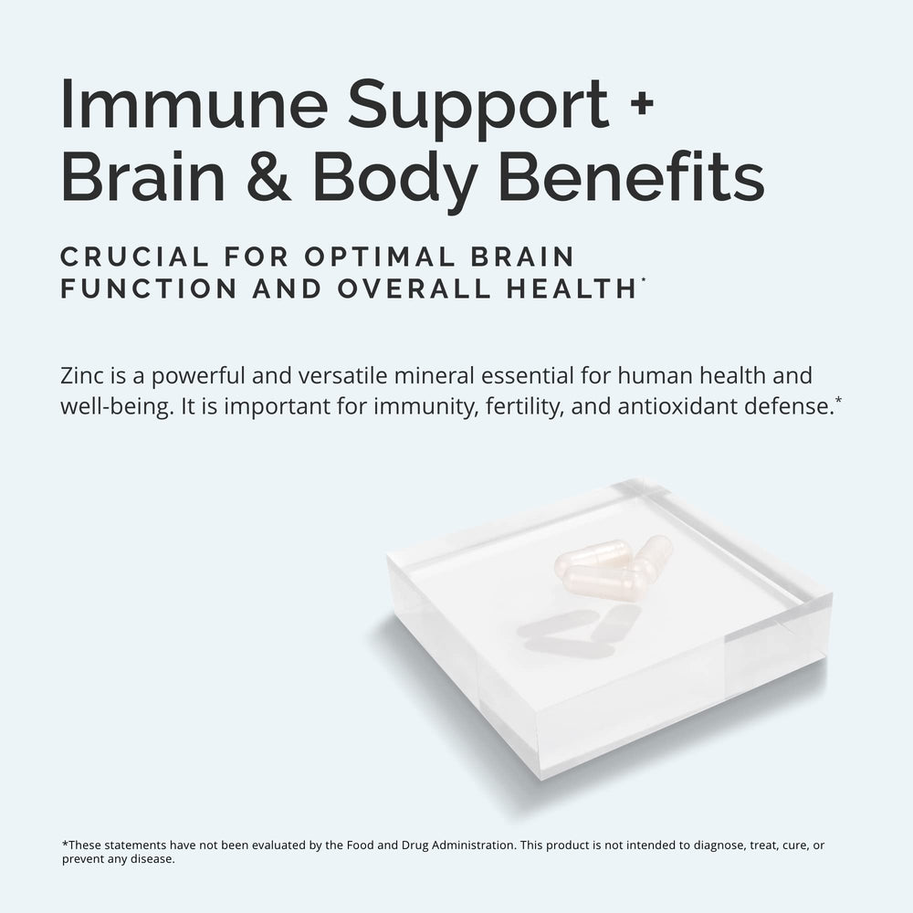 Close-up of BrainMD Neuro Zinc capsules