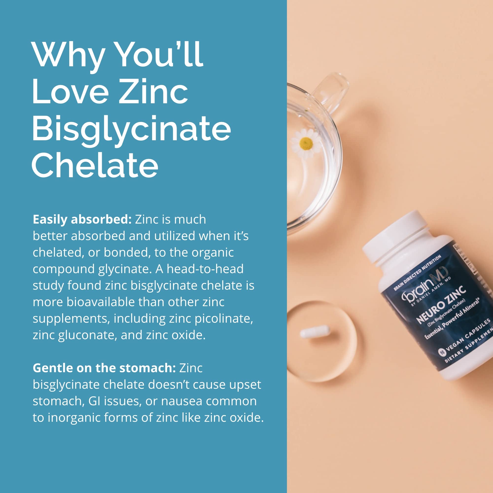 Graphic showing brain health, immunity and vitality from Neuro Zinc