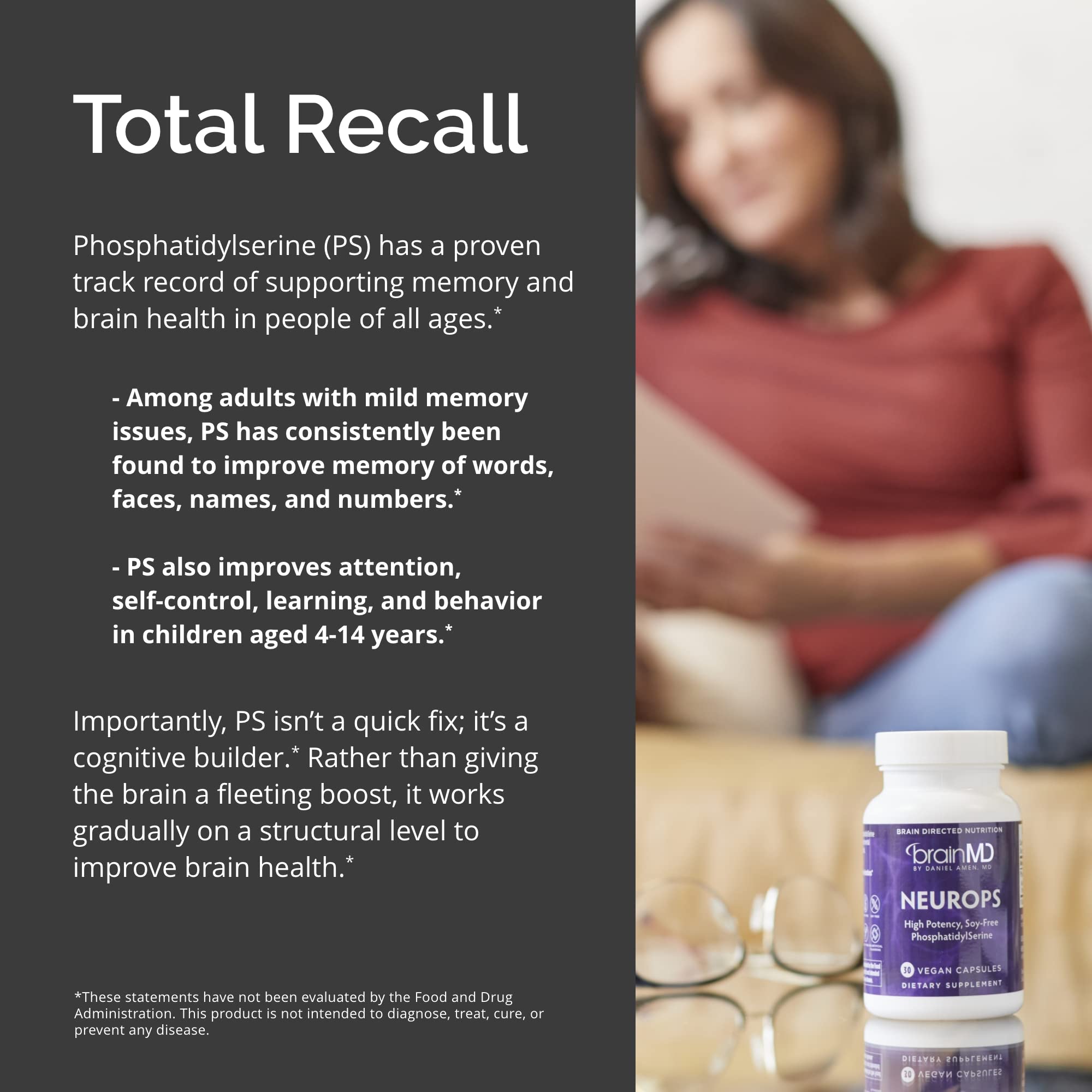 Note indicating brain health support for ages 50 and older