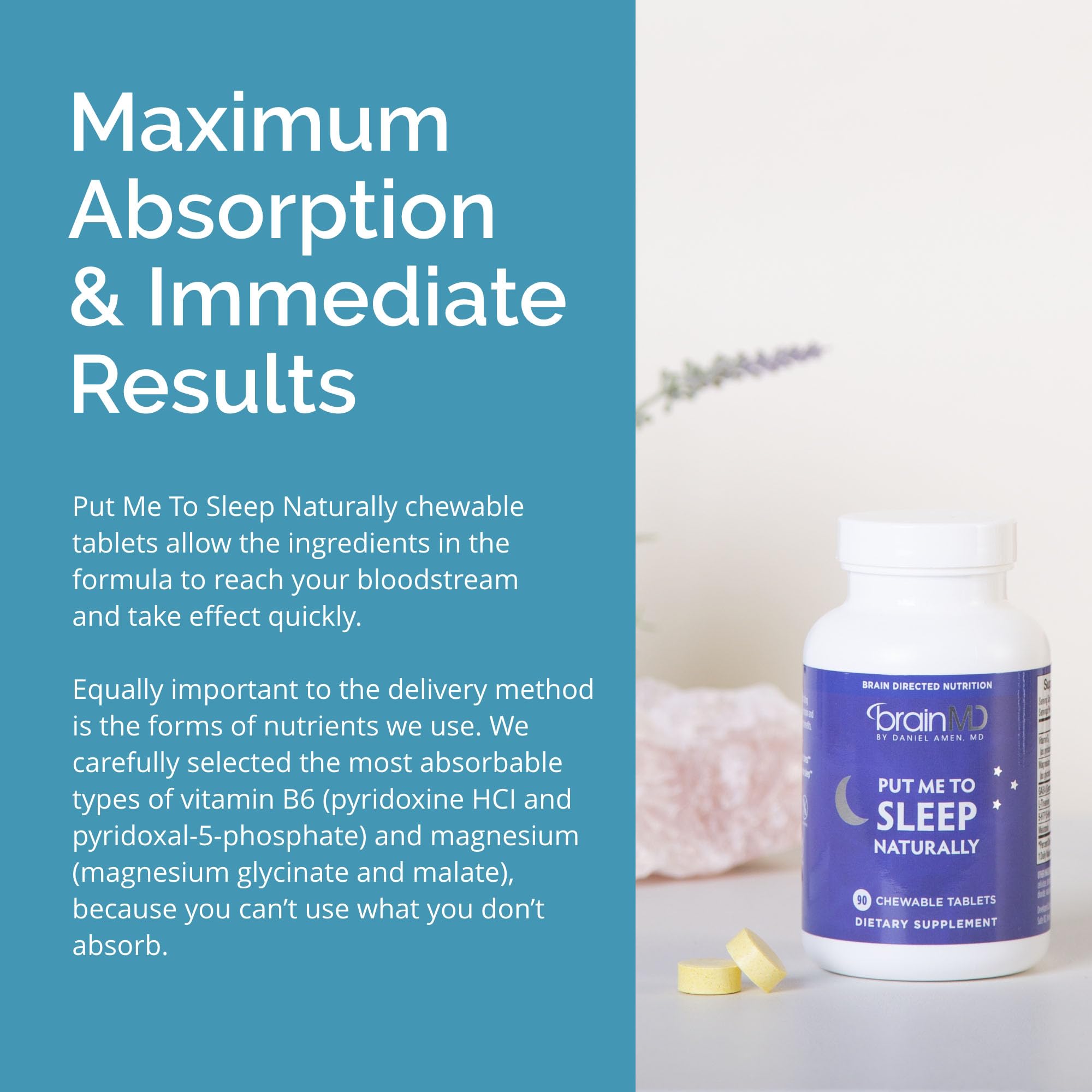 Product packaging design for BrainMD Put Me to Sleep Naturally