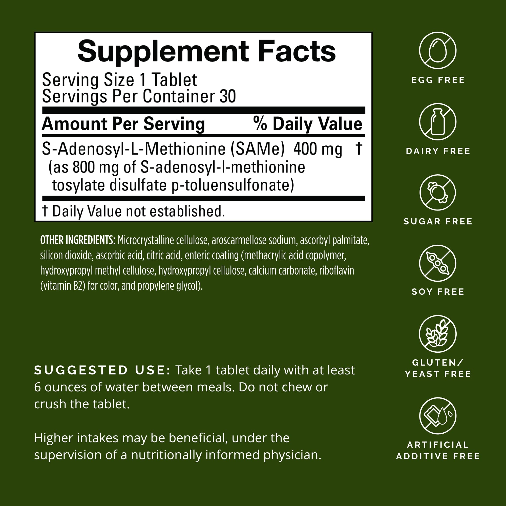 BrainMD SAMe Mood & Movement bottle label close-up