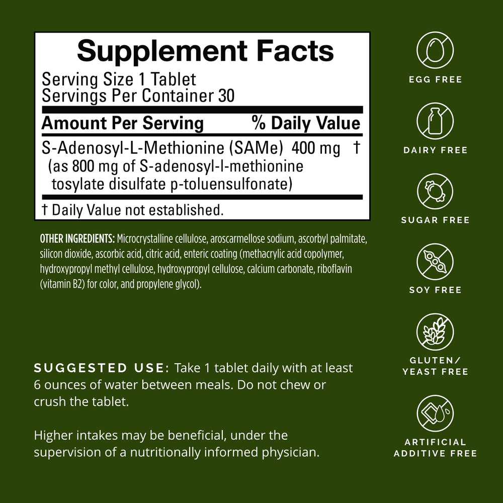 BrainMD SAMe Mood & Movement bottle label close-up